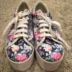 Jeffrey Campbell Floral Sneakers - Pink, Blue, White